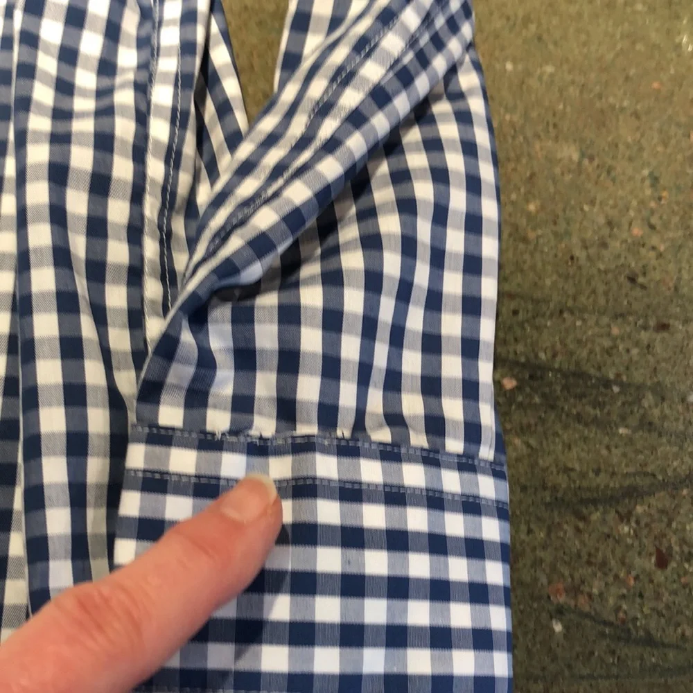 GAP Kids Blue and white checkered gingham shirt size medium